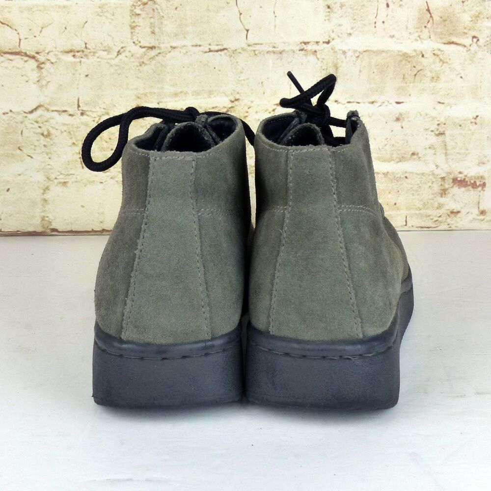 Candies Chukka Boots Women 8 Gray Suede Moc Toe Wallabee Lace Up Casual Y2K VTG - Picture 6 of 11